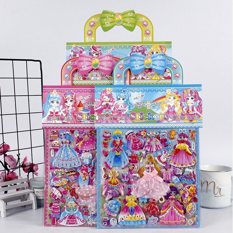 Sticker  Công Chúa 3D 2lớp  Thay Trang Phục   Búp Bê Nhiều Mẫu