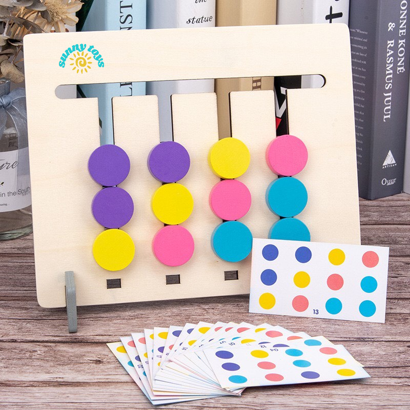 Bộ đồ chơi game logic 4 màu (four color game)- ghép hình theo mẫu kèm đồng hồ cát- tăng khả năng tư duy cho bé