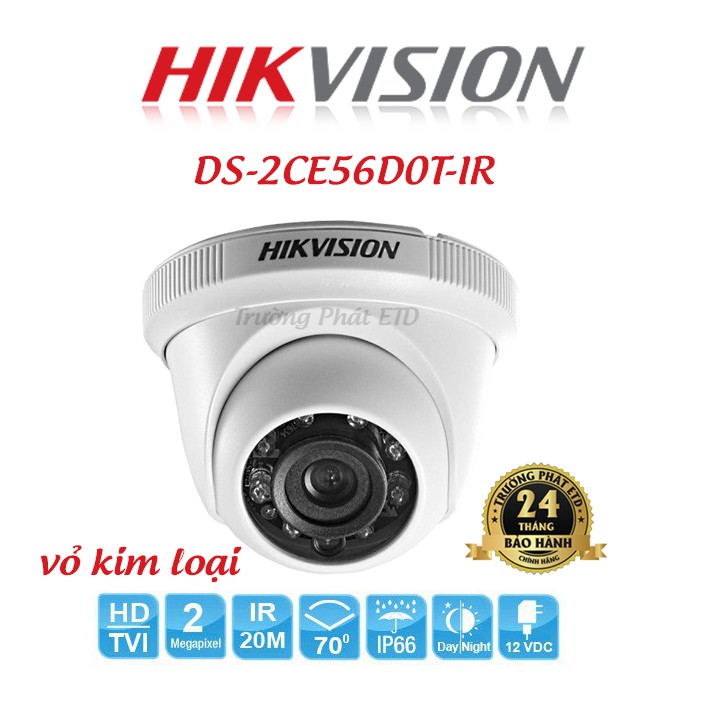 Camera HD-TVI Dome hồng ngoại 2.0 Megapixel HIKVISION DS-2CE56D0T-IR