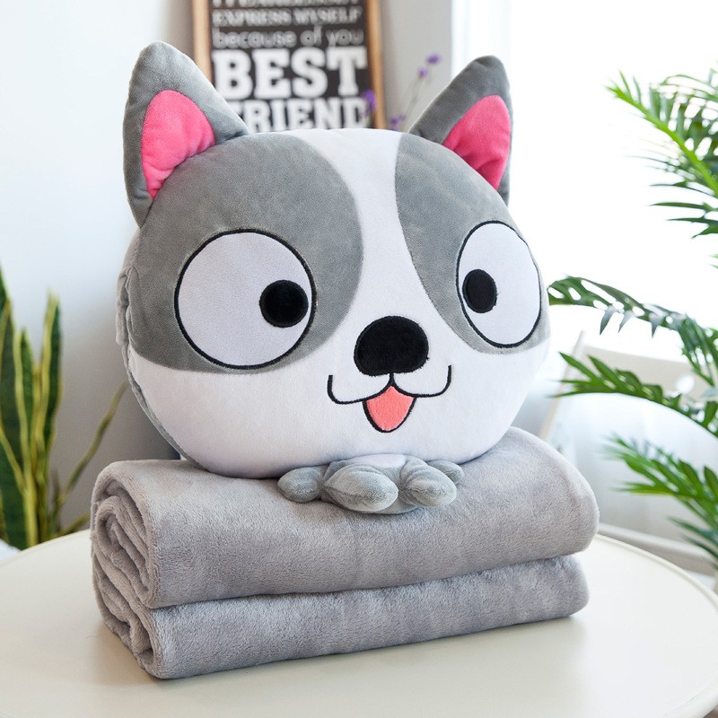 Gối Mền Ủ Tay 3 Trong 1 Hoạt Hình Heo Mèo PA9632
