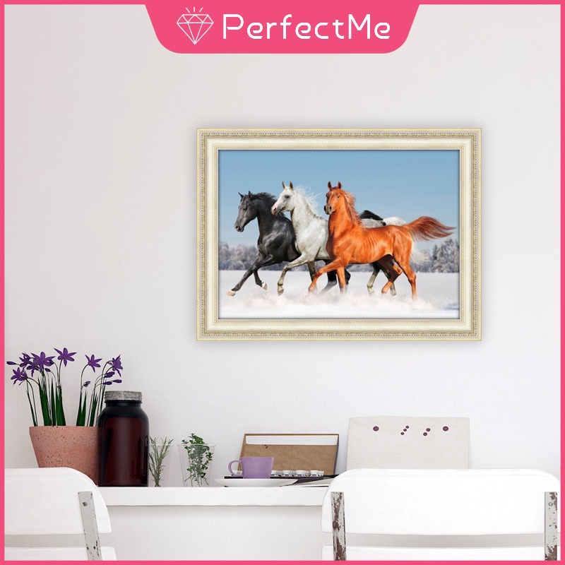 Bộ Tranh Đính Đá 5D Tự Làm 40x30cm Hình Chú Ngựa Bay Xinh Xắn Kèm Phụ Kiện