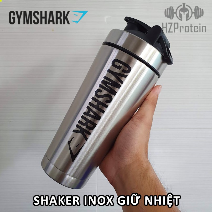 [Freeship 40k] SHAKER INOX GYMSHARK - Bình lắc Inox giữ nhiệt siêu bền Gym shark