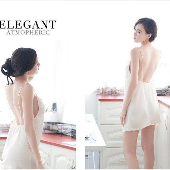 Váy ngủ sexy satin lụa hở lưng 🔥SIEU SALE🔥 bigsize MLXL 65kg đồ ngủ lụa cao cấp đẹp giá rẻ | BigBuy360 - bigbuy360.vn