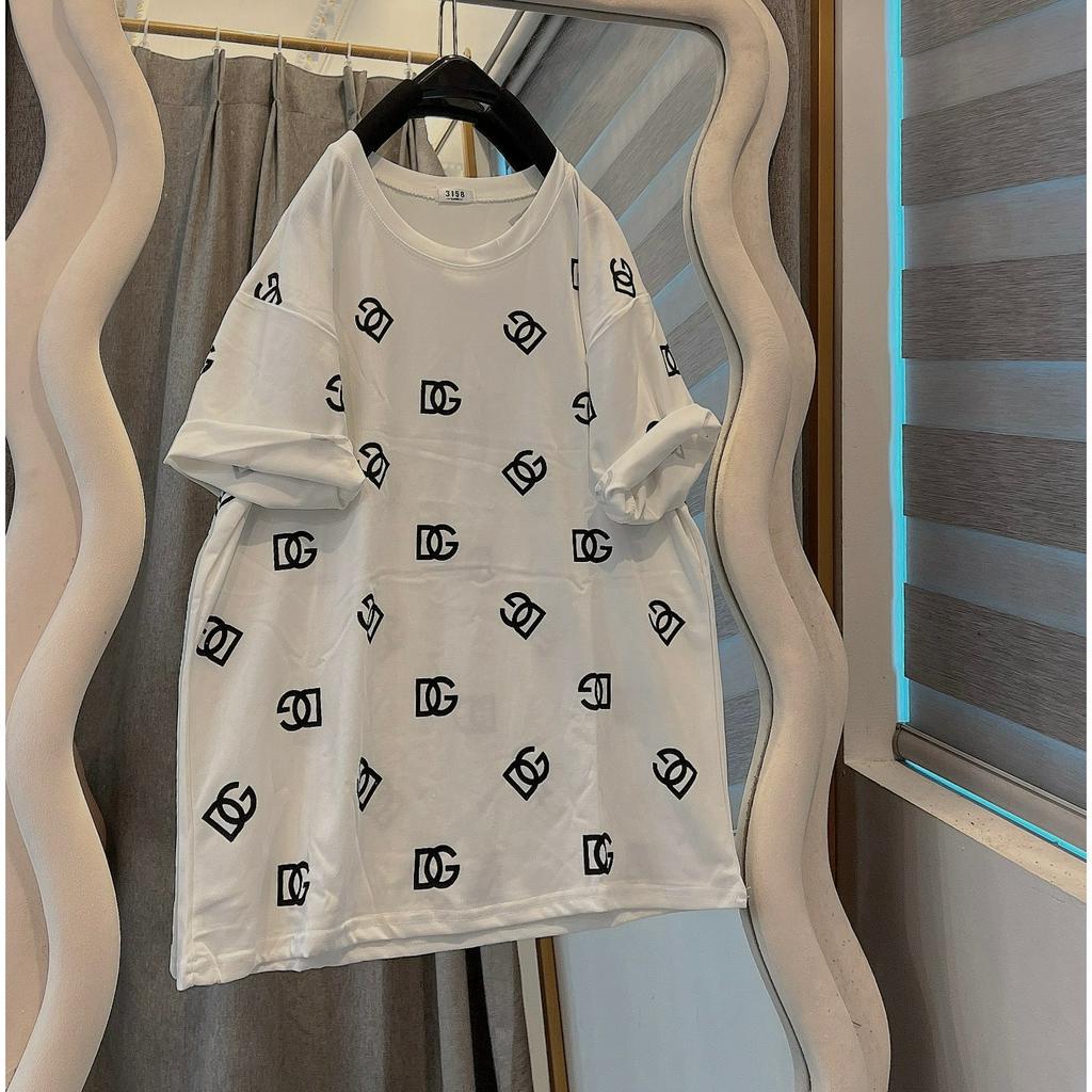 Áo Phông cổ Tròn D,G Dáng Rộng Tay Lỡ Nam Nữ Unisex Bigsize - Áo Thun Hottrend  2023