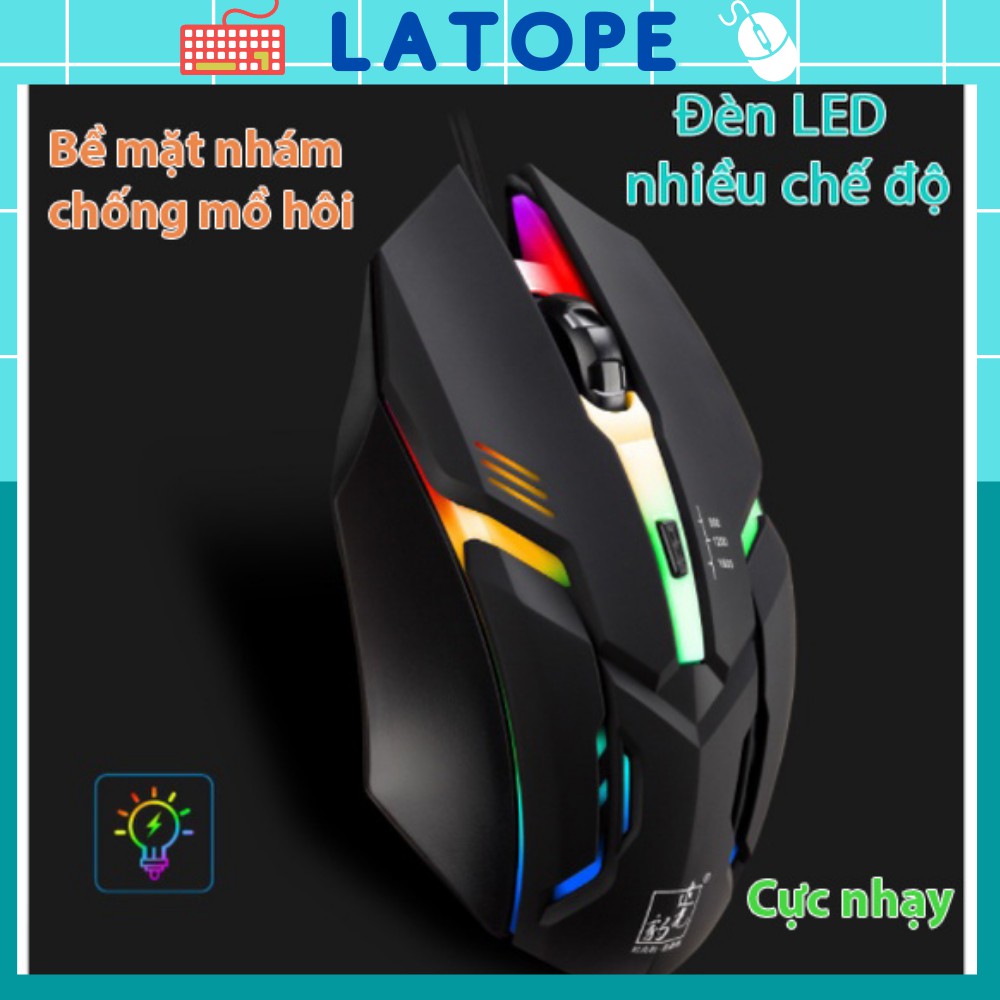 Chuột máy tính Gaming Latope chuột máy tính có dây Full Led chơi game K2