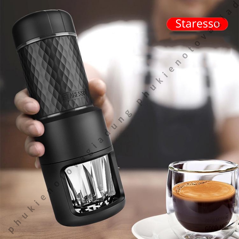 Máy pha cà phê cầm tay, máy pha cà phê mini STARESSO SP-200 Bản nâng cấp 2022- phukienotovagiadung