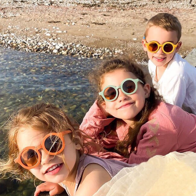 Mắt kính tròn cute Hàn Quốc dành cho be gái bé trai 1-6T