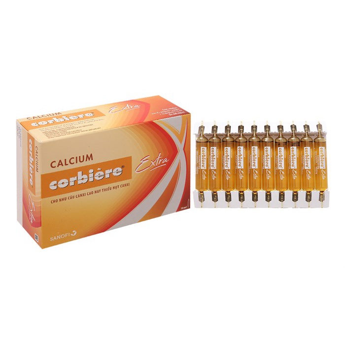 CALCIUM corbiere Extra hộp 30 ống - Bổ sung canxi trong hỗ trợ phòng ngừa loãng xương