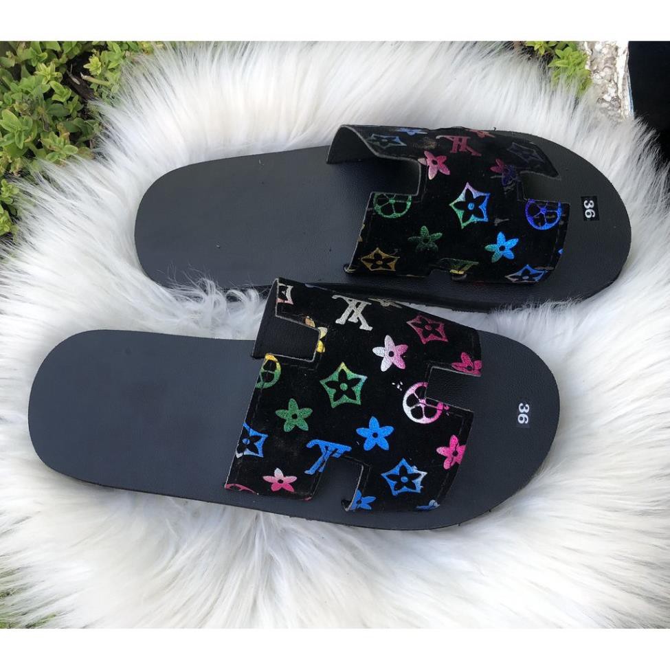 sandal đồng nai ( dép quai chử H nam nữ )đế đen quai đen có koa văn,size từ 35 đến 42 -az1
