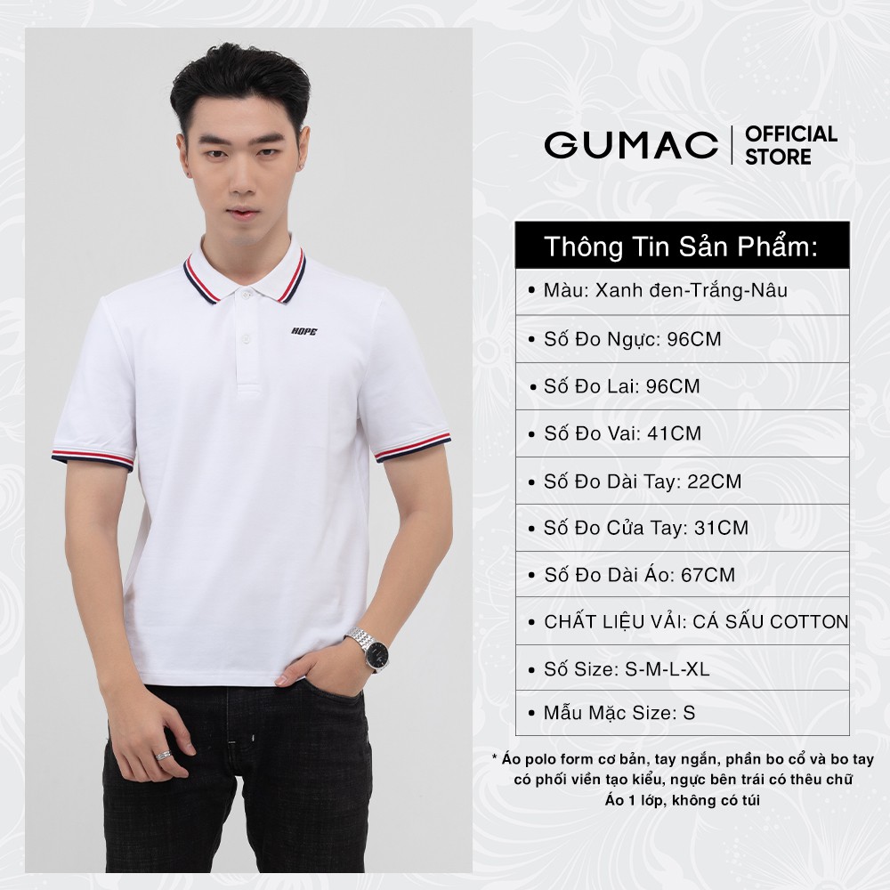 Áo thun polo nam phối viền bo GUMAC đủ màu, đủ size, trẻ trung ATNB1188 | BigBuy360 - bigbuy360.vn