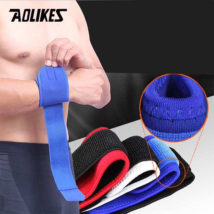 Đổ sỉ - Aolikes A 7936 (1 cái) đai cuốn cổ tay chắc chắn, bảo vệ cổ tay chuyên gym, chính hãng