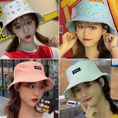 Nón Tai Bèo Hai Mặt In Họa Tiết Hoạt Hình Phong Cách Hàn Quốc Dành Cho Học Sinh