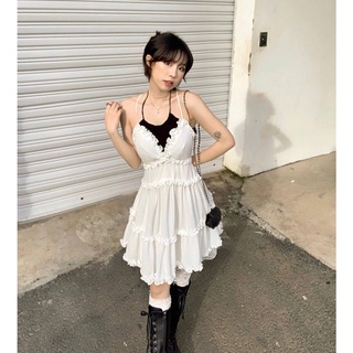 Đầm hè 2 dây cổ v lưng đan chéo mix kc1381