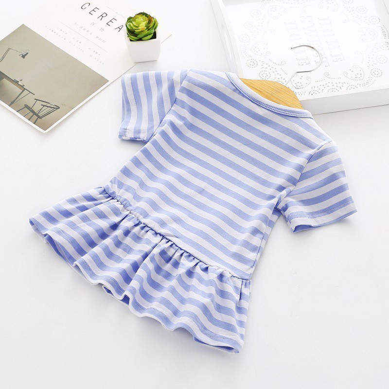 Đầm tay ngắn in hình thỏ dễ thương cho bé gái