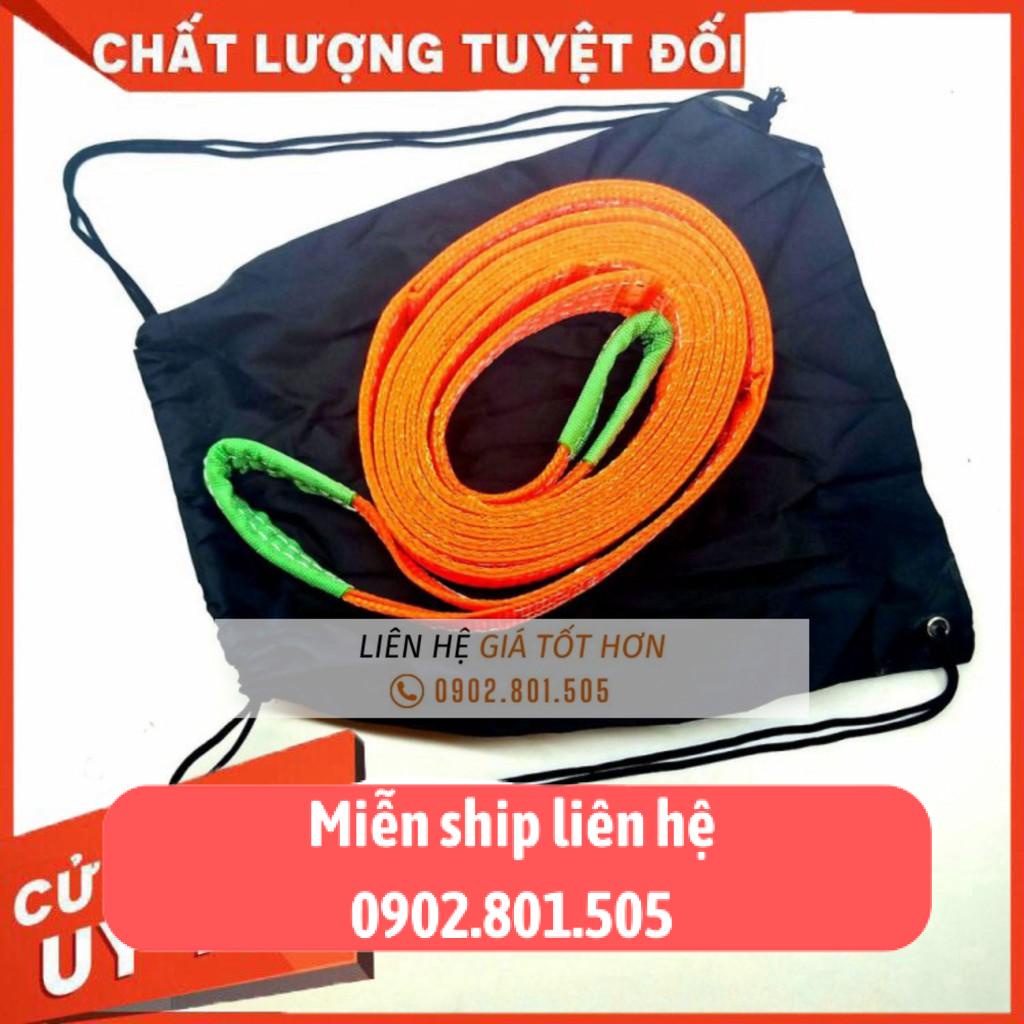 Cáp kéo cứu hộ ô tô 5 tấn 6 mét bản 50mm may 2 lớp ( tặng túi vải + 2 ma ní omega) Liên Sơn Kho Quận 12