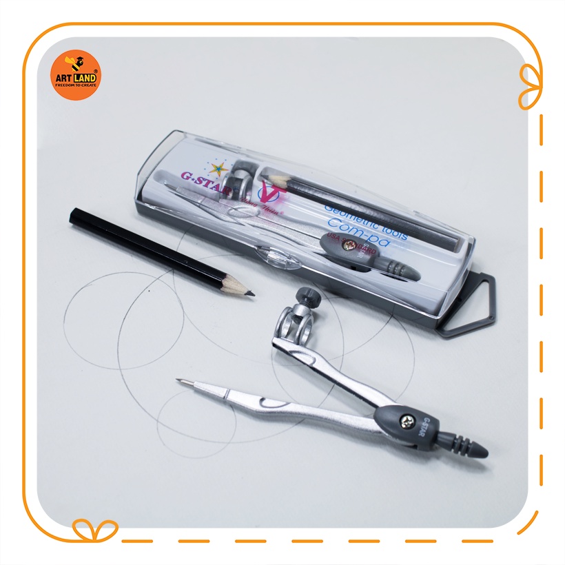 Compa G-Star vẽ nên những đường cong tuyệt mỹ 2 loại Compa Gắn Chì Gỗ và Compa Chì Bấm