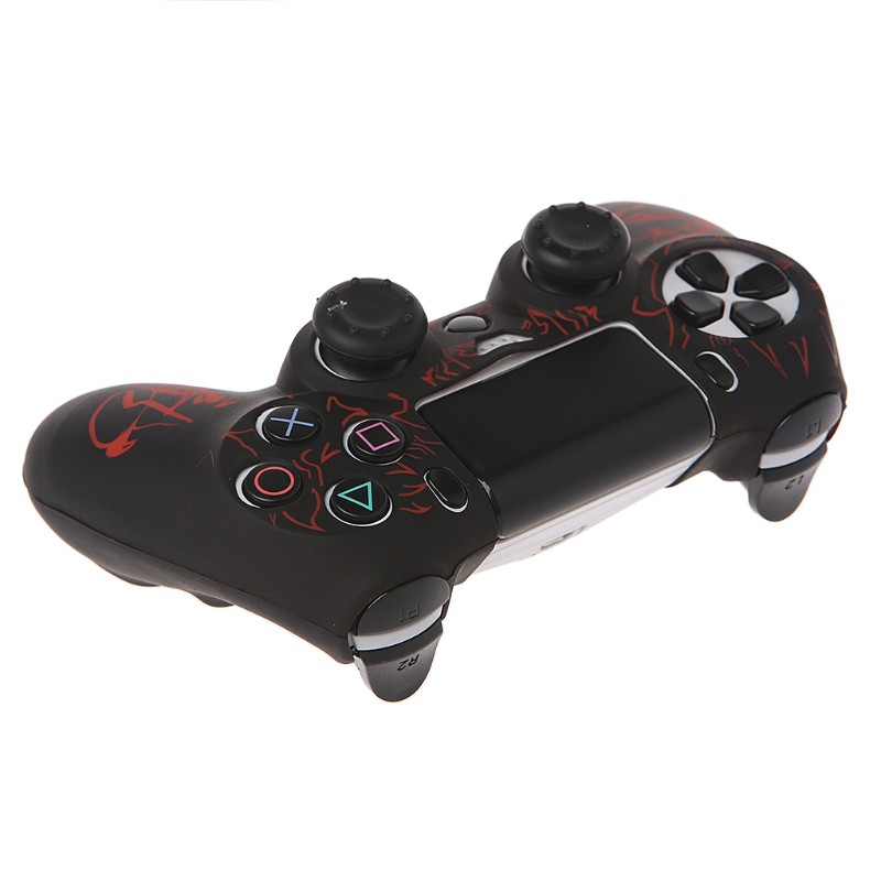 Vỏ Bọc Tay Cầm Chơi Game Ps4 Hình Rồng Trung Quốc Bằng Silicone + 2 Nắp Cần Điều Khiển