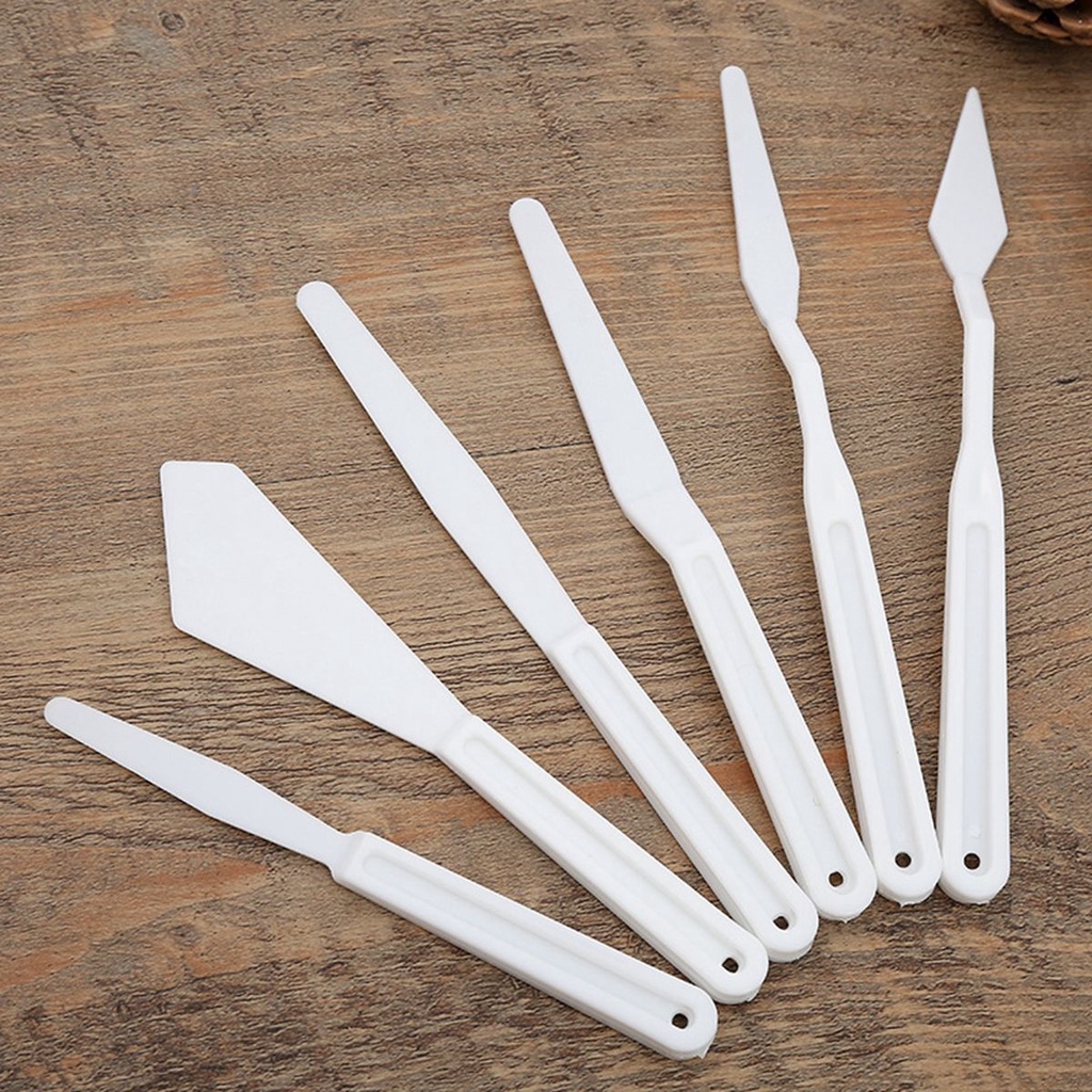 Bộ 6 Dụng Cụ Trộn Màu Vẽ Tranh Sơn Dầu Bằng Nhựa Acrylic Nhiều Màu Sắc Diy