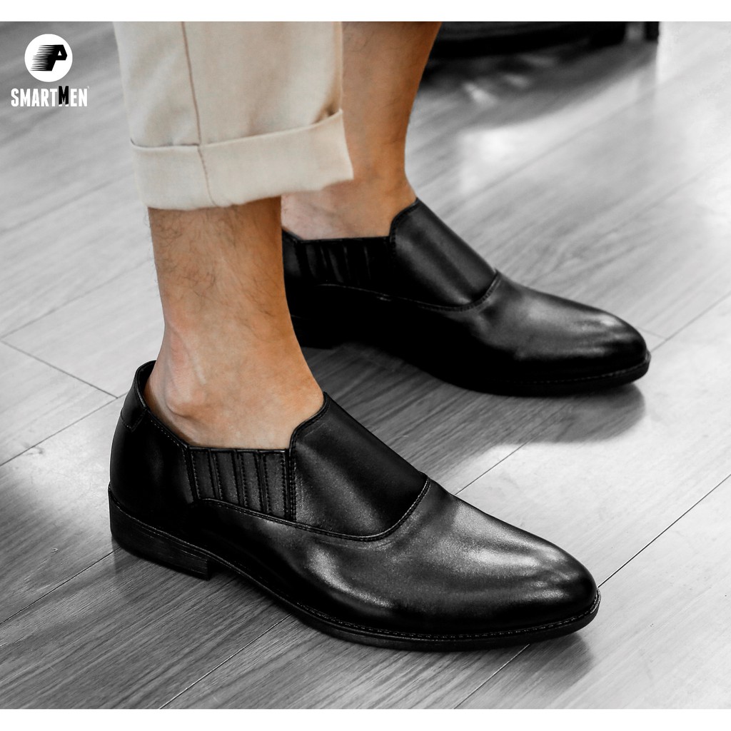 Giày công sở da bò nguyên miếng tăng chiều cao SMARTMEN GL2-02 (Đen) | BigBuy360 - bigbuy360.vn