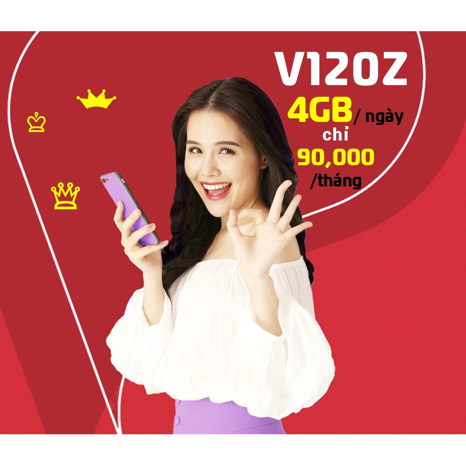 Sim 4G Viettel V150Z Data 6Gb/Ngày, V120Z/V120N Data 120Gb, Gọi Miễn Phí, Umax50N Không Giới Hạn Data, Hot Nhất Viettel