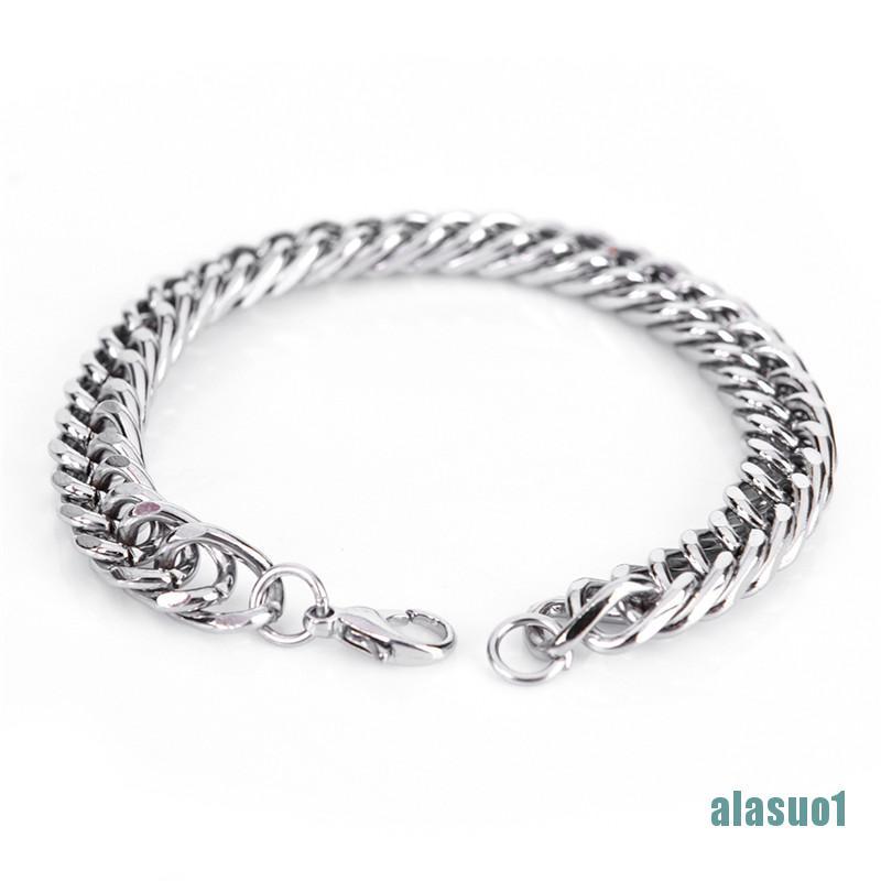 Vòng Tay Dây Xích Bằng Thép Không Gỉ Phong Cách Punk Cá Tính Cho