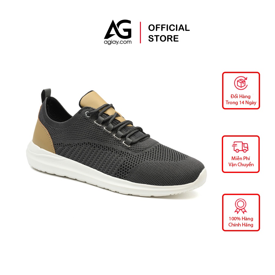 Giày Sneaker nam vải dệt thoáng khí, đế cao su 100% siêu êm BN0097
