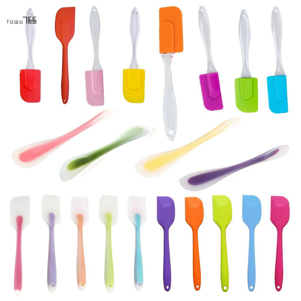 Muỗng Silicone 21cm Màu Tím Trộn Bột Làm Bánh