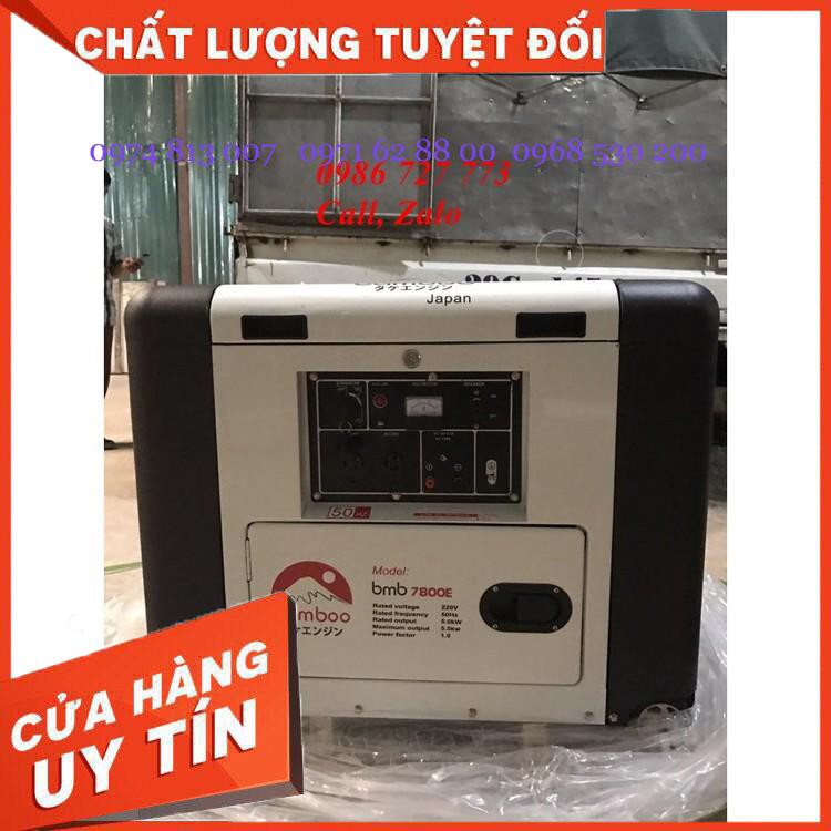 Máy Phát điện Bamboo 7800E công suất 5kw, chạy dầu, tủ chống ồn Giá cực Rẻ