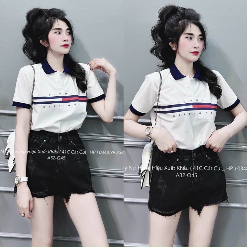 ÁO THUN COTTON CỔ BẺ
