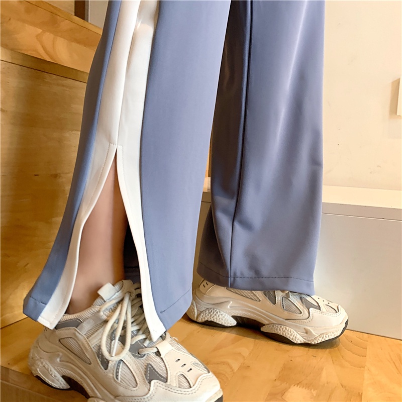 Quần dài lưng cao dáng rộng phong cách thời trang hàn quốc