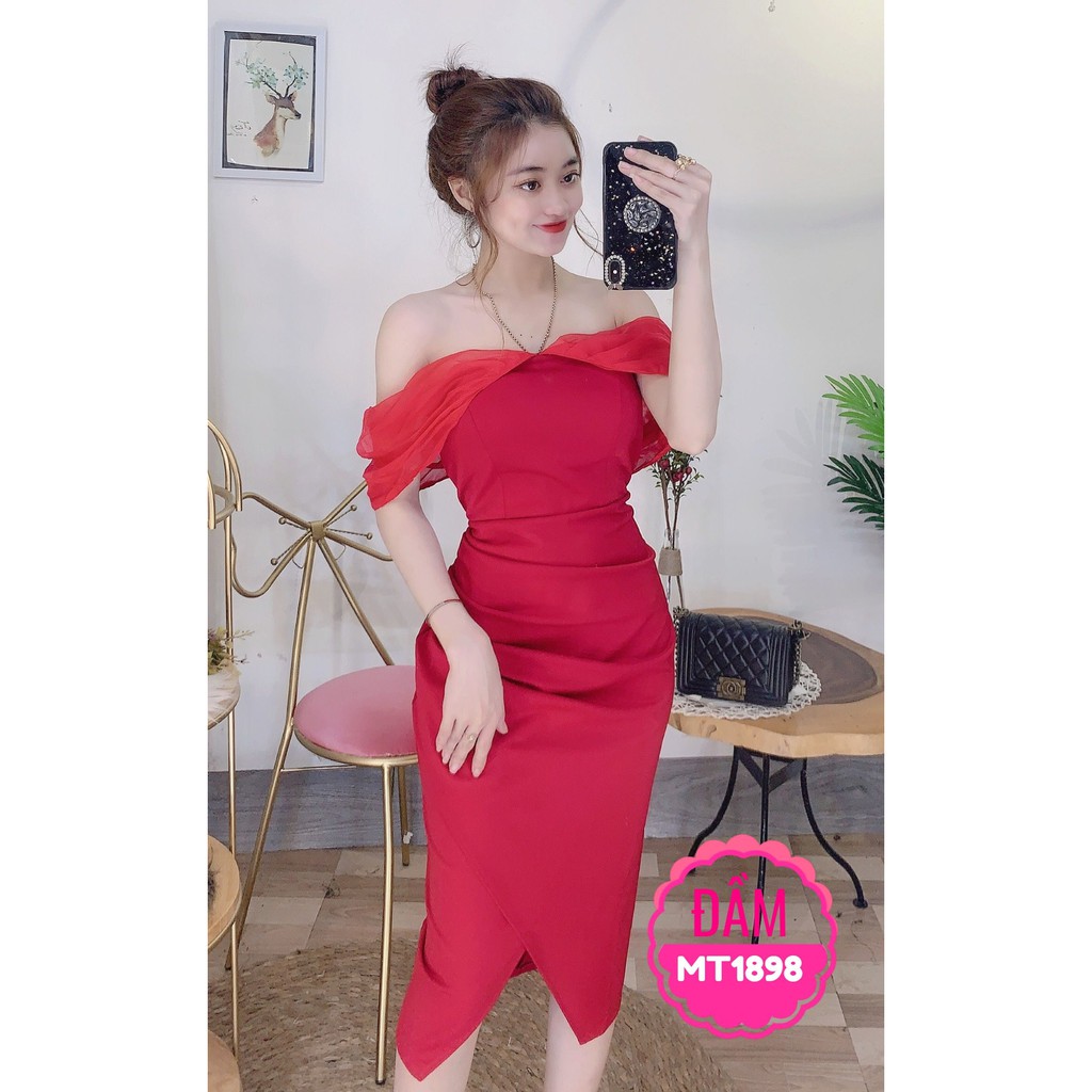 ĐẦM BODY TRỄ VAI SIÊU SANG CHẢNH MT1898 ⚡FREESHIP⚡100% ẢNH THẬT⚡ NN CHUYÊN SỈ - NN STORE