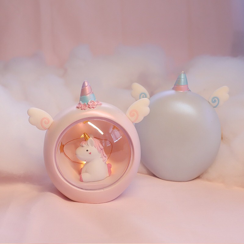 Đèn ngủ Unicorn Kì Lân nhiều màu sắc biểu cảm dễ thương cute trang trí bàn học, phòng ngủ, dùng làm quà tặng- Ráp
