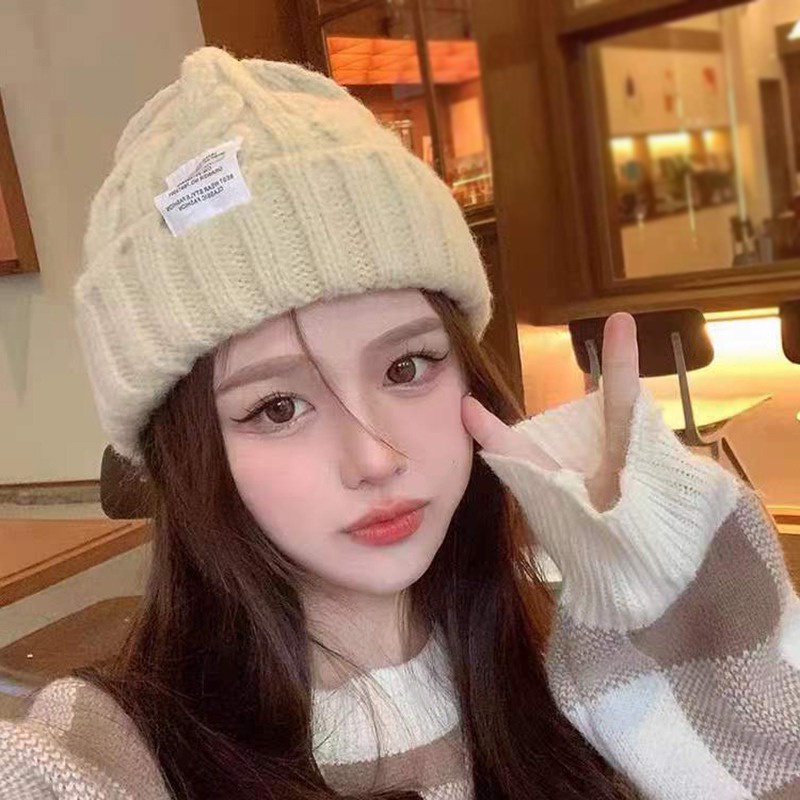 Mũ beanie Màu Trơn Thiết Kế Xoắn Thời Trang Mùa Đông Cho Nam Và Nữ