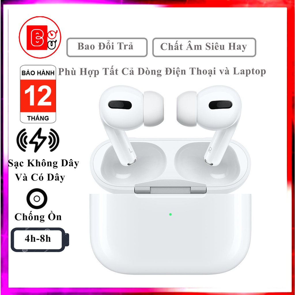 Tai nghe pod-Pro Bluetooth, Bản Cao Cấp Âm Hay BASS Siêu ấm, Tai nghe không dây pod-pro Bluetooth- Bơ Bư