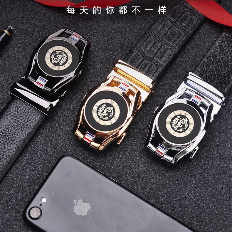 Thắt Lưng Da Nam Khóa Tự Động, Dây Nịt Nam Da Cao Cấp Mềm Đẹp Nam Tính HD258