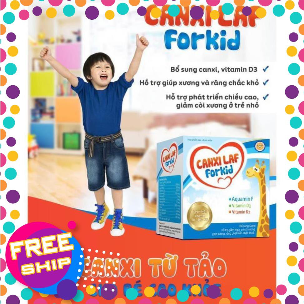 Bổ sung Canxi Phát triển chiều cao cho trẻ ❤️CHÍNH HÃNG👍 Giảm còi xương - Canxi Laf For Kid (20 ống) | Thế Giới Skin Care