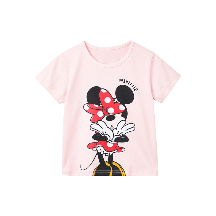 Áo thun tay ngắn in hình chuột minnie dễ thương cho bé gái
