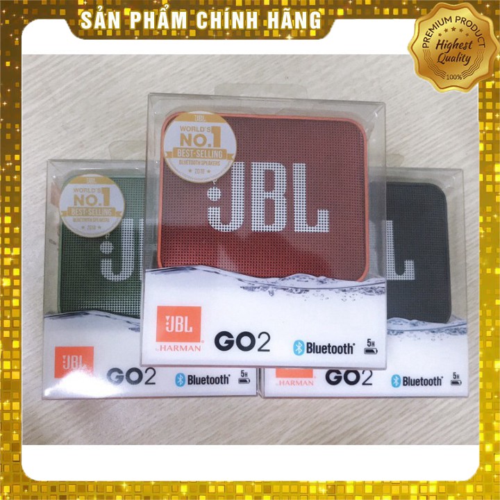 Loa Bluetooth JBL Go 2 - 3.1W, FULLBOX NEW 100%, Chống nước tiêu chuẩn IPX7