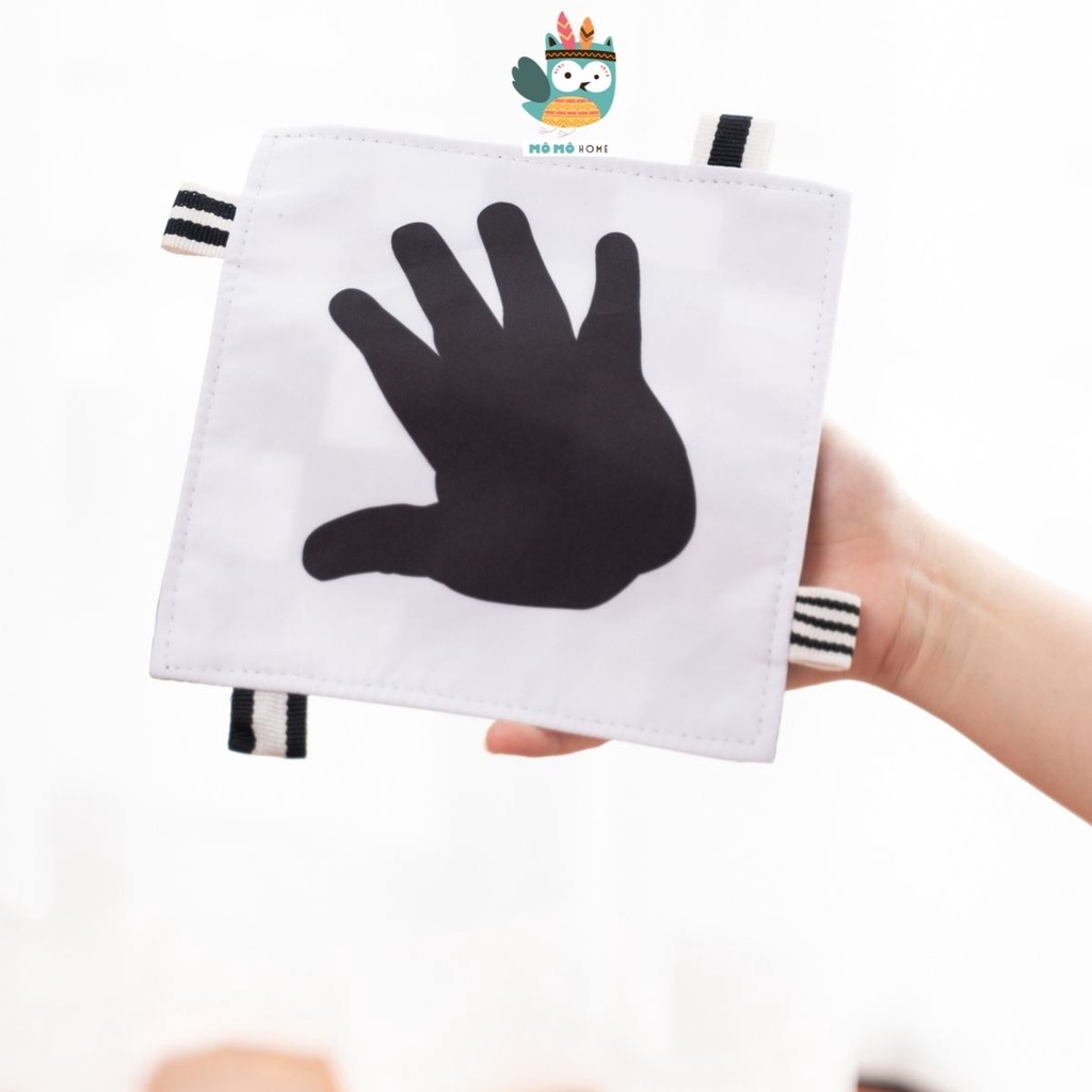 Bộ thẻ vải đen trắng Lalala Baby kích thích thị giác, phát triển toàn diện trẻ sơ sinh 0-12 tháng tuổi - Hobi Store