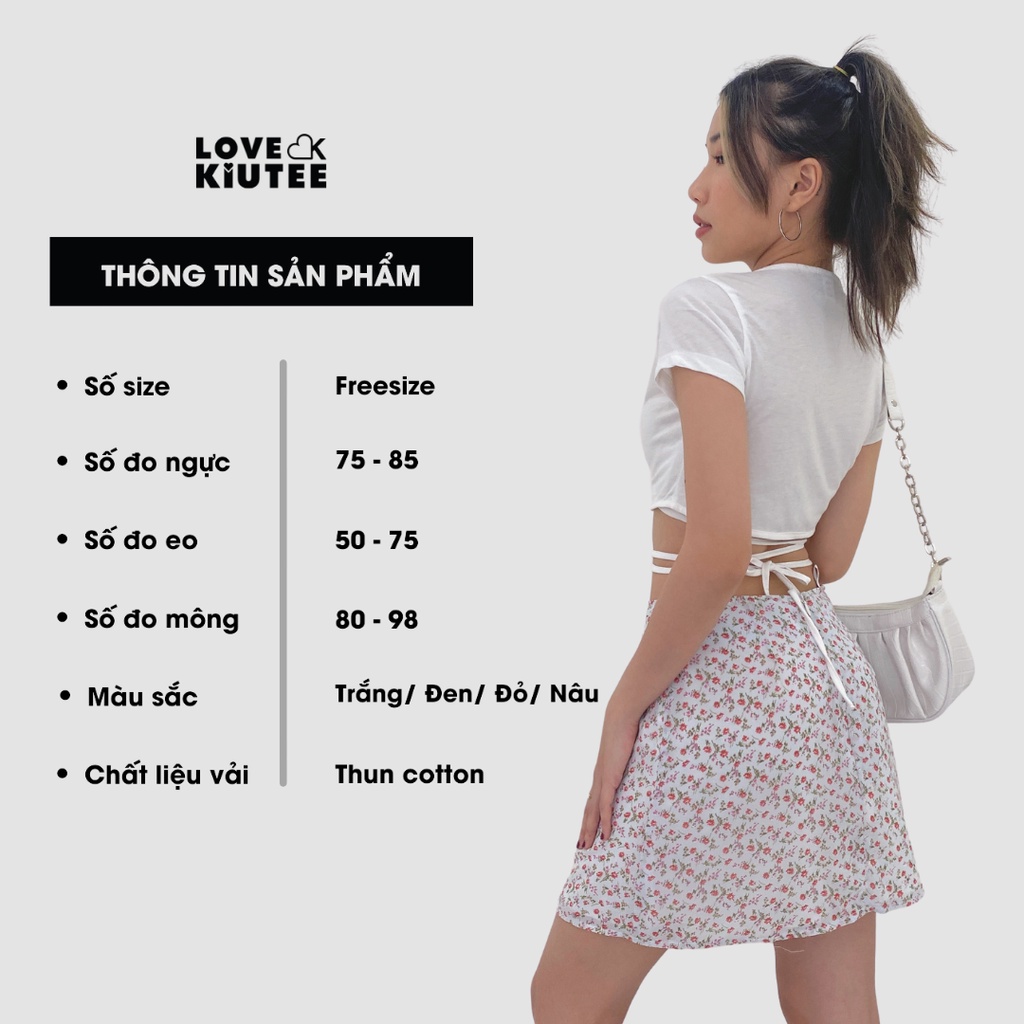 Áo ngắn kiểu cột dây ngang eo Club Croptop nhiều màu LOVEKIUTEE
