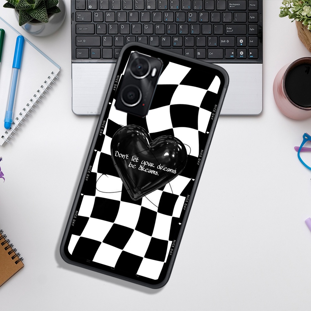 Ốp Lưng OPPO A76 4G - REALME 9 4G - REALME 9i  , In Hình &quot;Black Heart&quot; Phong Cách Đẹp.