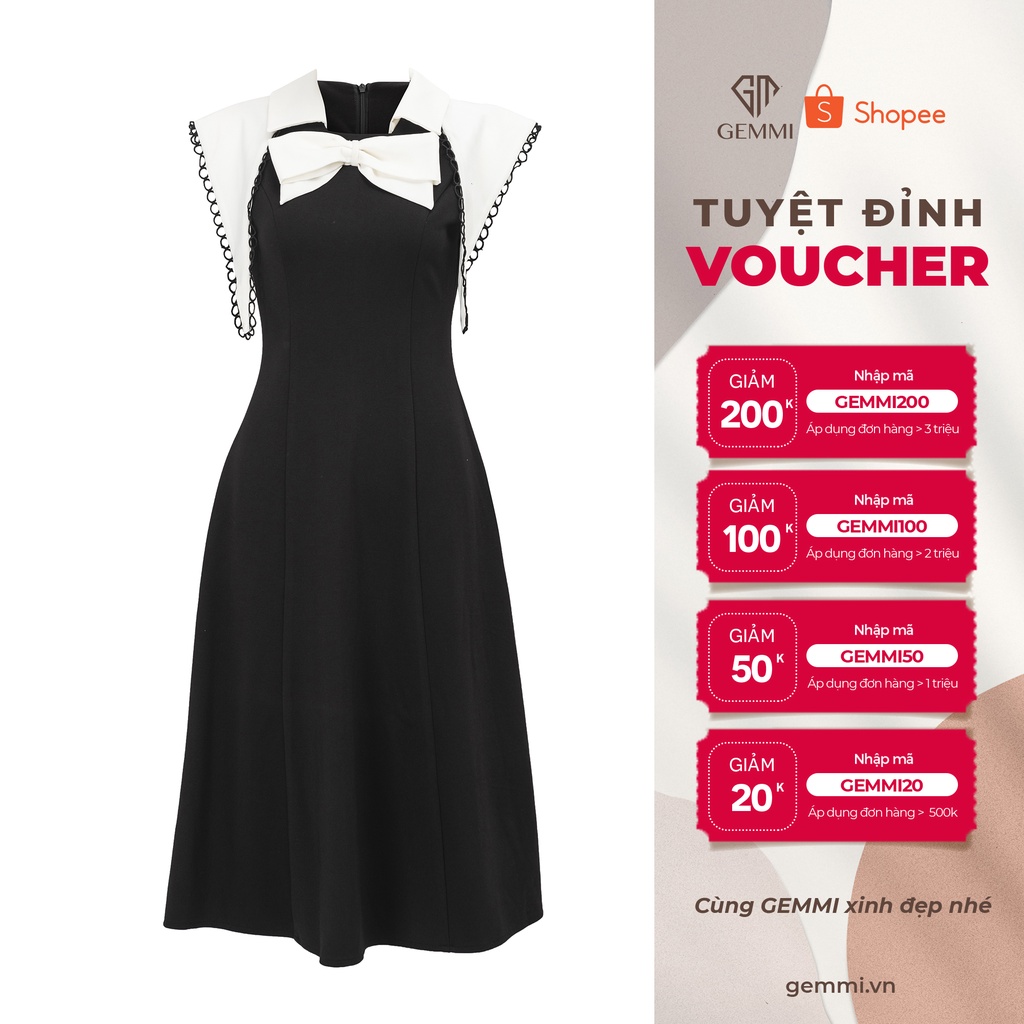 Váy đầm nữ công sở thiết kế dáng xòe Gemmi fashion, DK8488