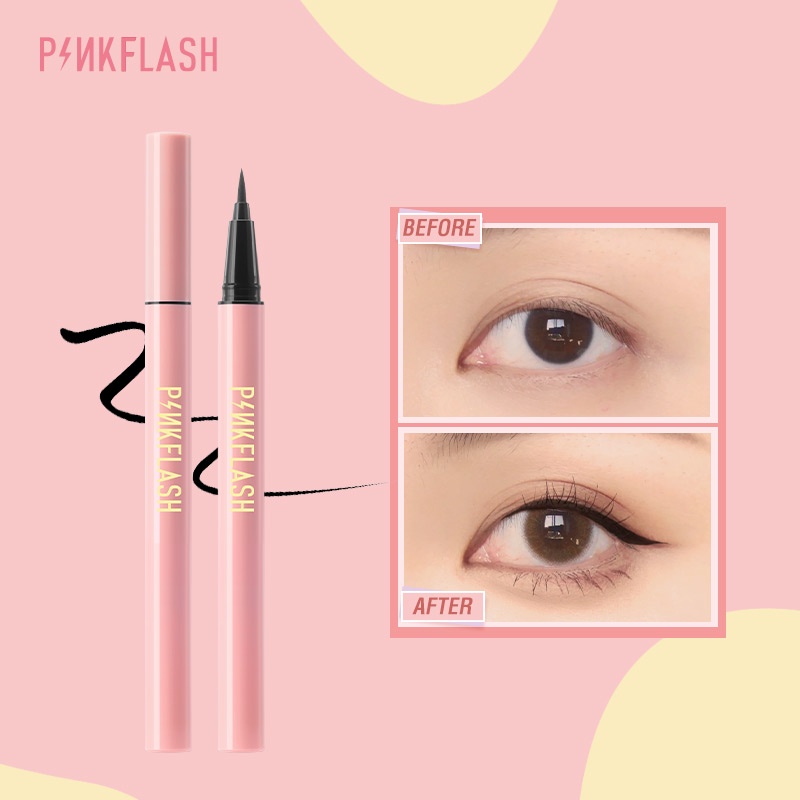 Bút kẻ mắt Pinkflash dạng lỏng nhanh khô màu đen màu nâu chất lì chống nước lâu trôi 30g