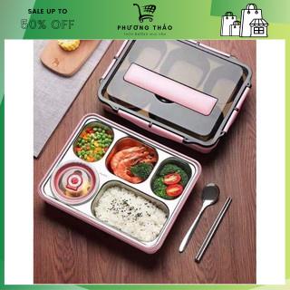Bộ Khay Cơm Inox 5 Ngăn Phân Loại Cơm Và Thức Ăn An Toàn Sử Dụng Siêu Rẻ Giá Tốt (giao màu ngẫu nhiên)