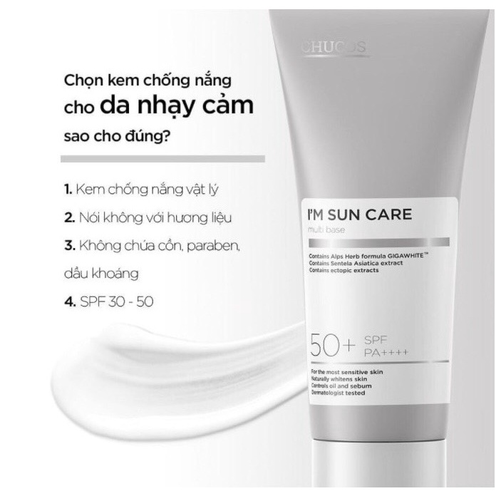 Kem chống nắng vật lý CHUCOS Im Sun Care Multi Base  bản mới