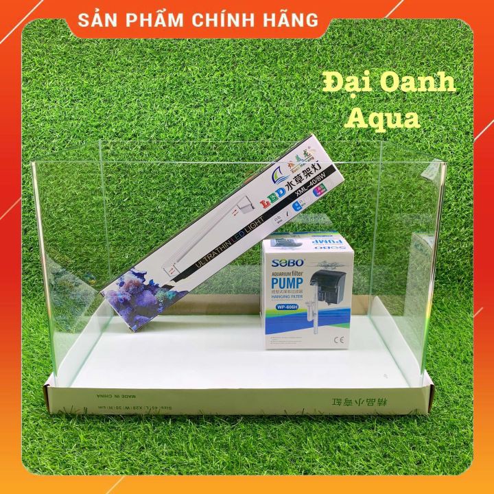 { RẺ VÔ ĐỐI } BỘ Bể Cá Kính Đúc 45cm, Dài 45cm Rộng 28cm Cao 30cm - Bể Cá Cảnh Mini