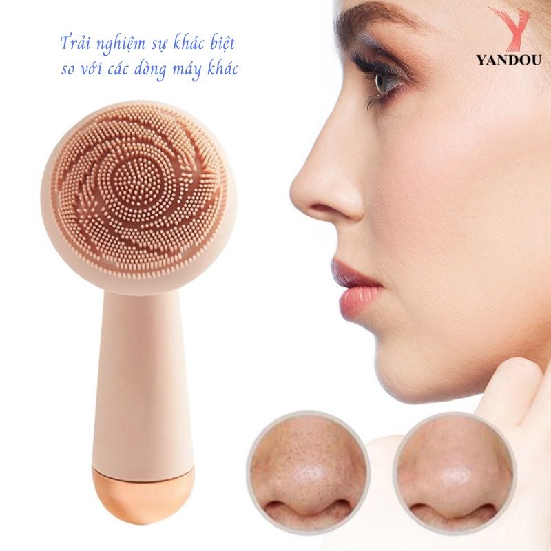Máy Rửa Mặt Yandou S030 Bằng Điện Với Con Lăn Massage Silicone Không Thấm Nước Sạc USB