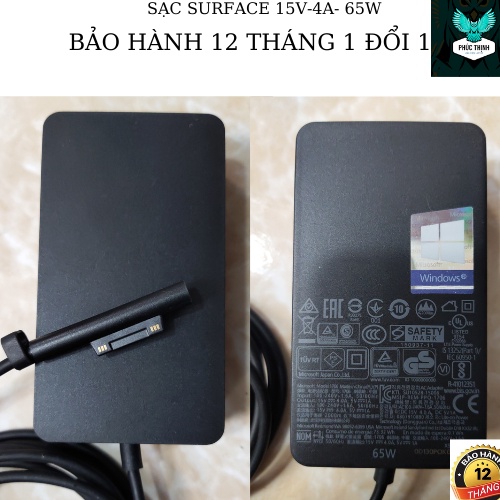 Sạc laptop Surface Pro 4 M3 15v-4a 65W Microsoft Surface 1625 1724 1796 1800 MS19 Pro 3 4 5 6 7