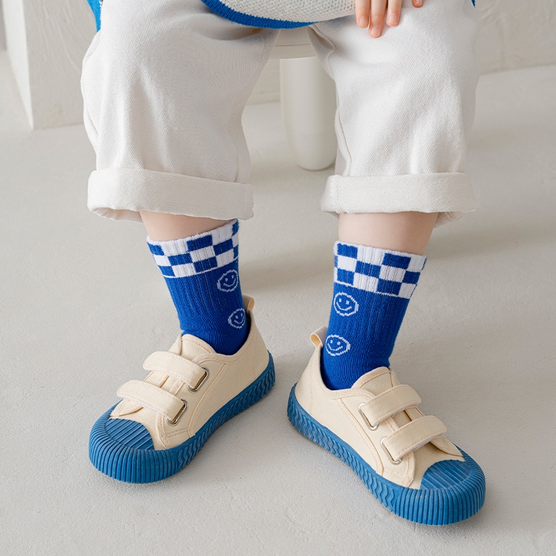 [THOMAS Kids] Set 5 Đôi Vớ Cotton Thoải Mái Họa Tiết Chữ Cái Nasa Màu Xanh Dương Cho Bé 1-12 Tuổi