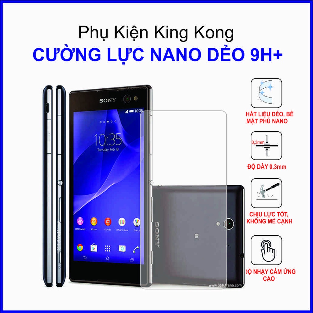 Dán cường lực Sony C3 cường lực nano dẻo 9H+